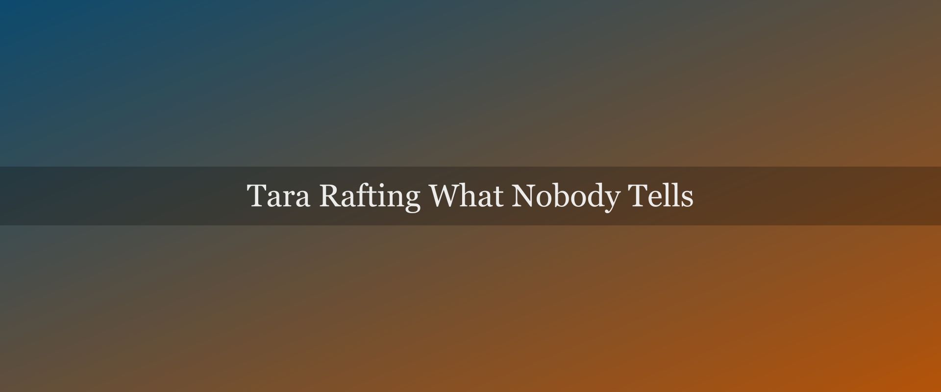 Tara River Rafting: What Nobody Actually Tells You Before You Go