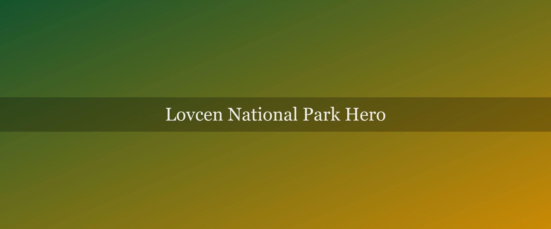 Lovćen National Park